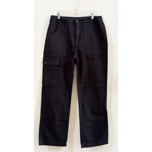 Reformation Gia Cargo Pants Straight High Rise Classic Chic Street Black 31